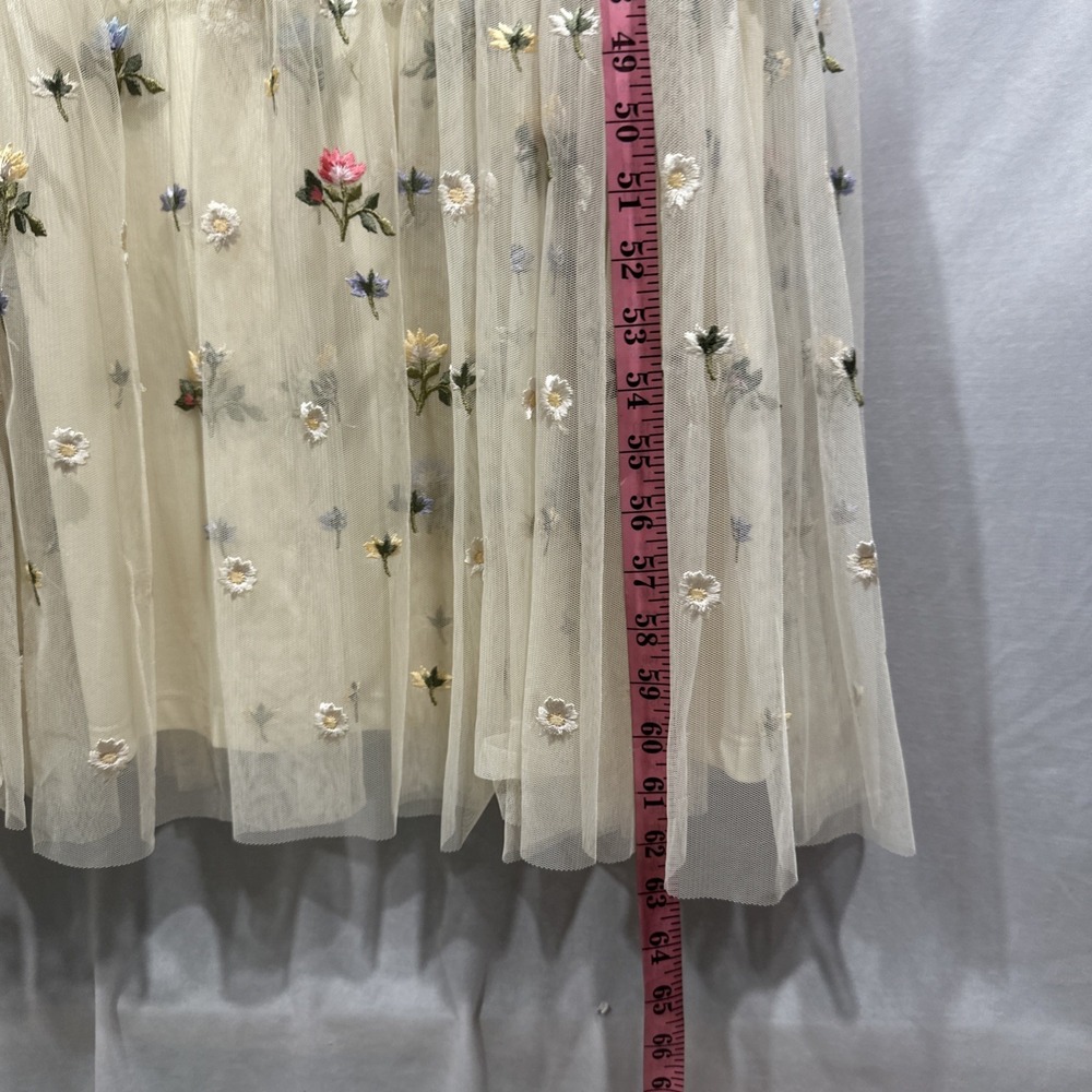 NWT Mac Duggal [ 24 ] 35161 Floral Embroidered Blouson Sleeve‎ Gown Ivory #S1967 - Picture 7 of 16